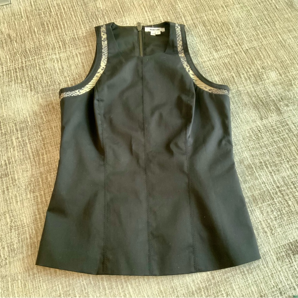 Helmut Lang Snakeskin trimmed sleeveless top